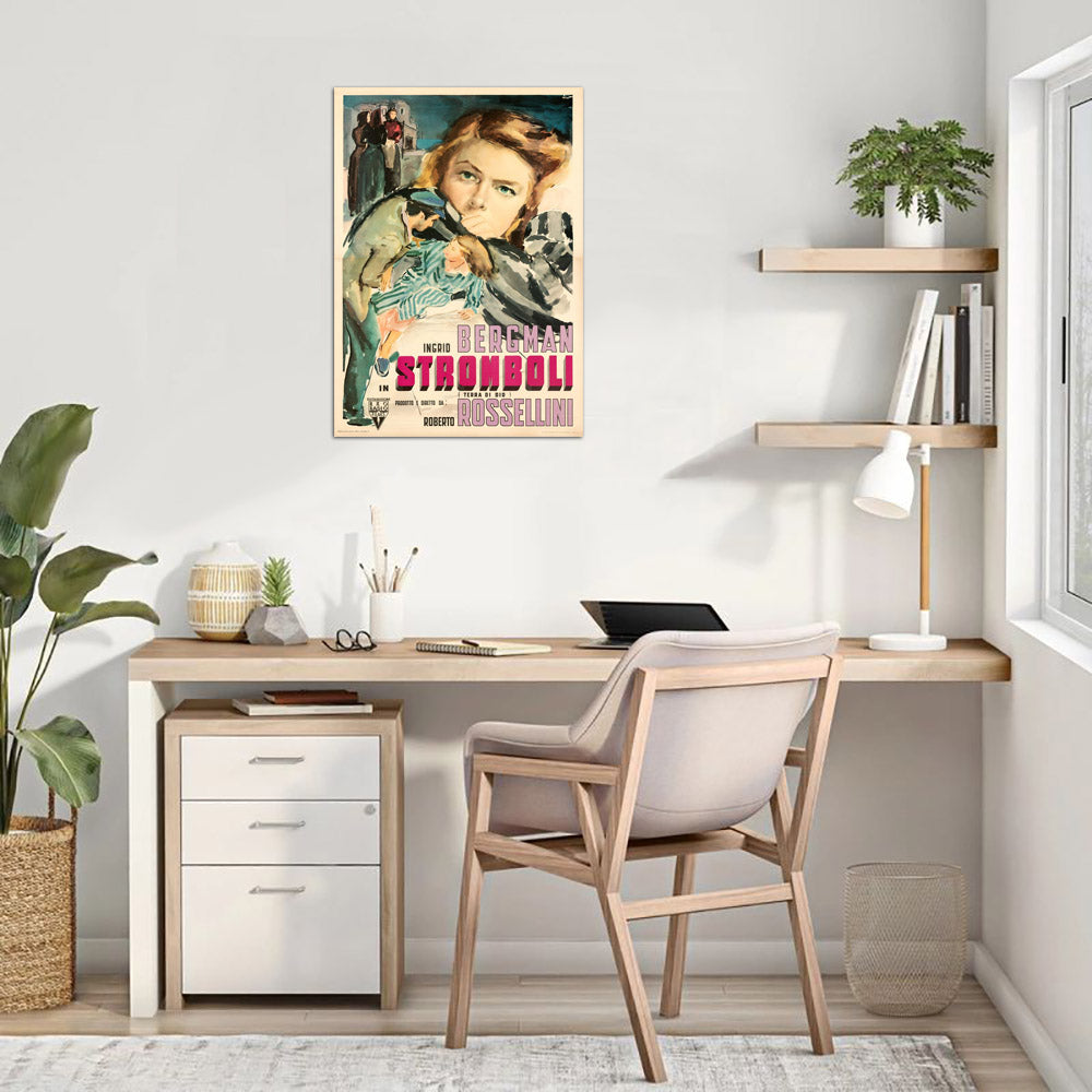 Stromboli (RKO, 1950). Ercole Brini Artwork. Italian Movie Poster Reprint