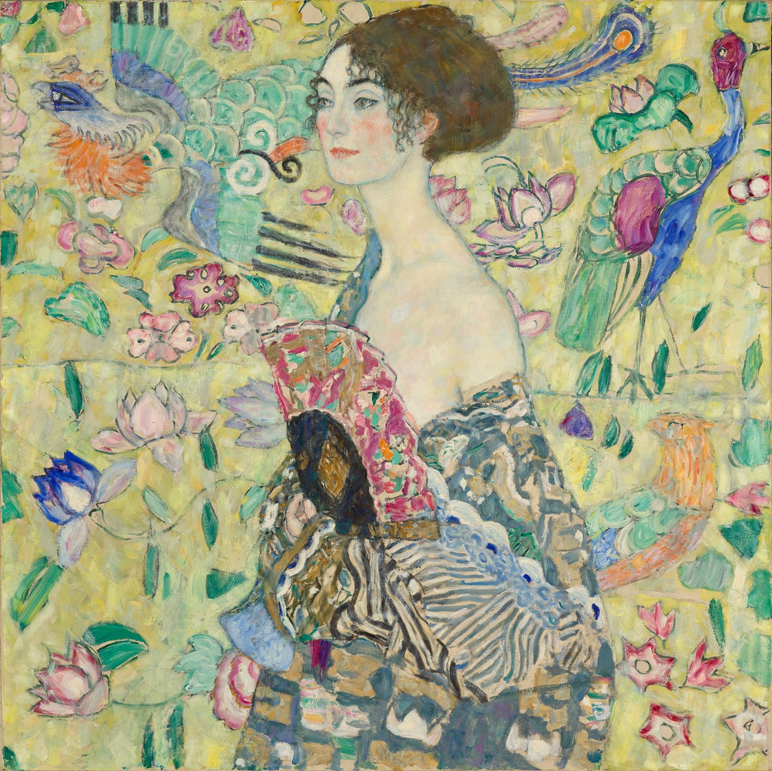 Lady with Fan - by Gustav Klimt