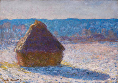 Grainstack in the Morning, Snow Effect, 1891 - by Claude Monet