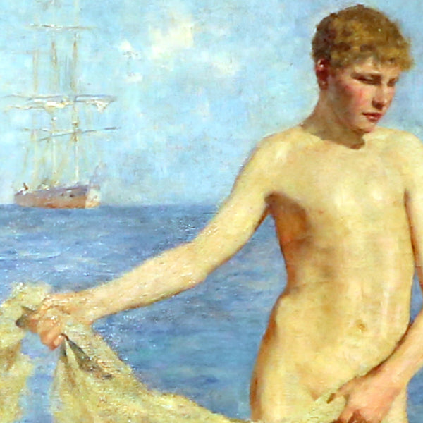 August Blue - by Henry Scott Tuke