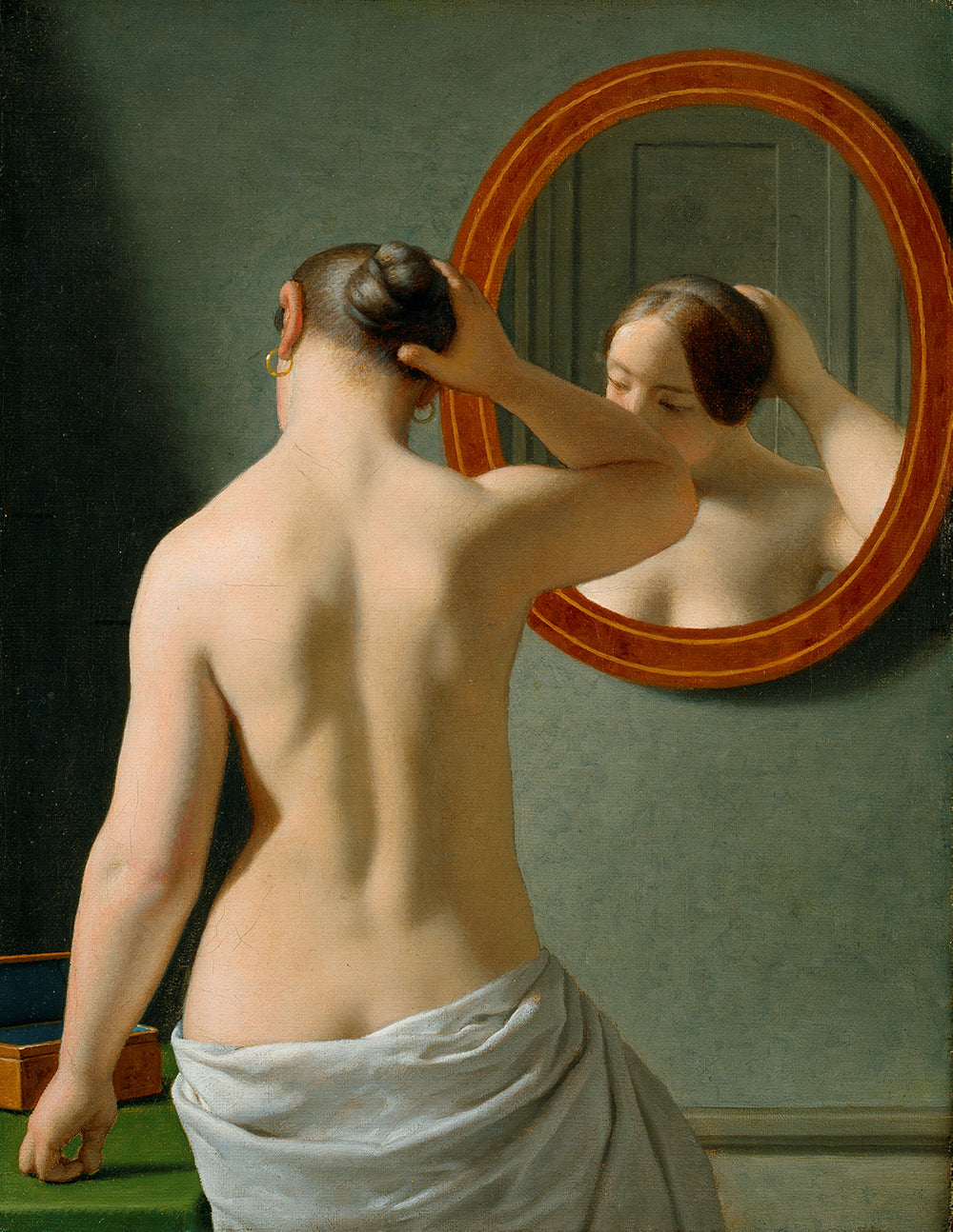 Woman Standing in Front of a Mirror - by Christoffer Wilhelm Eckersberg