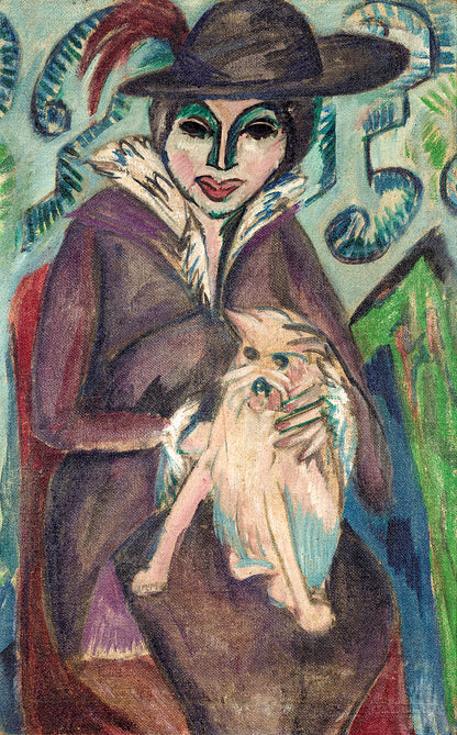 Frau mit Hund I - by Ernst Ludwig Kirchner