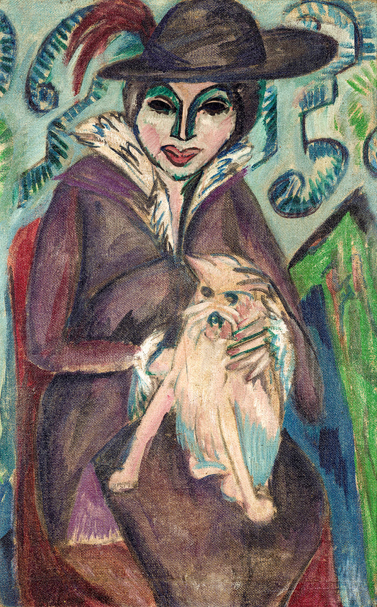Frau mit Hund I - by Ernst Ludwig Kirchner