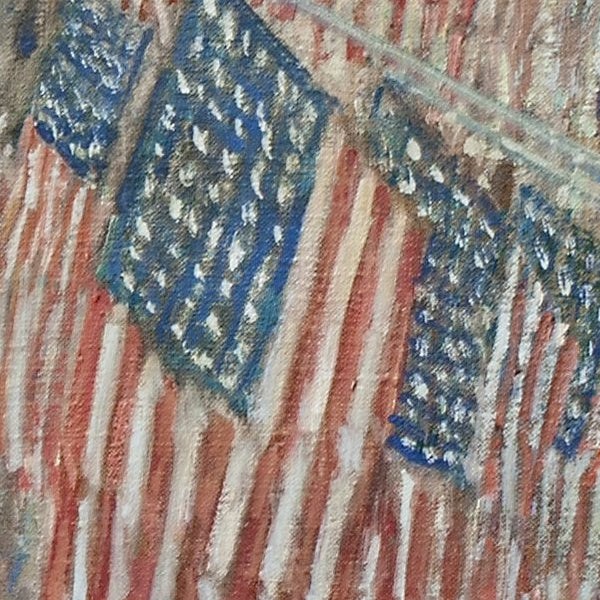 The Fourth of July, 1916 (The Greatest Display of the American Flag Ever Seen in New York, Climax of the Preparedness Parade in May) - by Childe Hassam