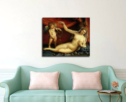 Venus and Cupid - by Lorenzo Lotto