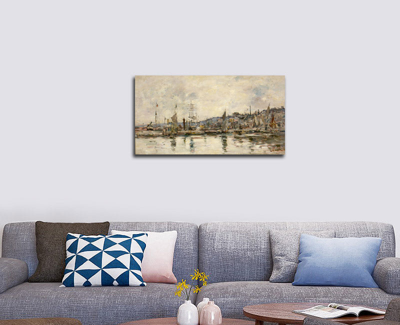 Honfleur - The harbour - by Eugène Boudin