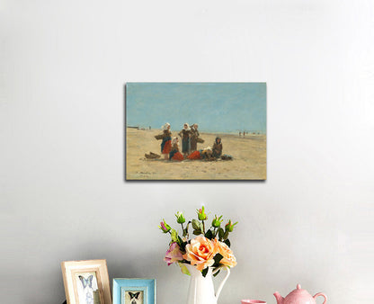 Women on the Beach at Berck - by Eugène Boudin