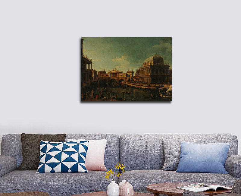 Caprice with Palladian Buildings - by Canaletto