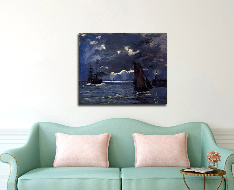 A Seascape, Shipping by Moonlight - by Claude Monet