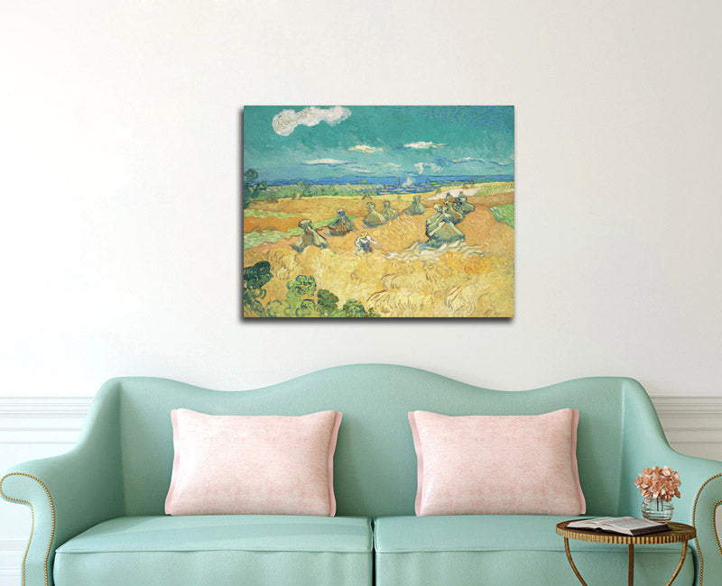 Wheat Fields with Reaper, Auvers - by Vincent van Gogh