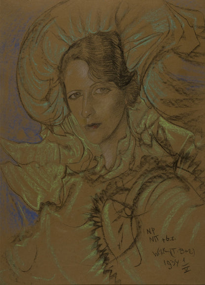 Asymmetrical Lady - Portrait of Eugenia Wyszomirska-Kuźnicka - by Stanisław Ignacy Witkiewicz