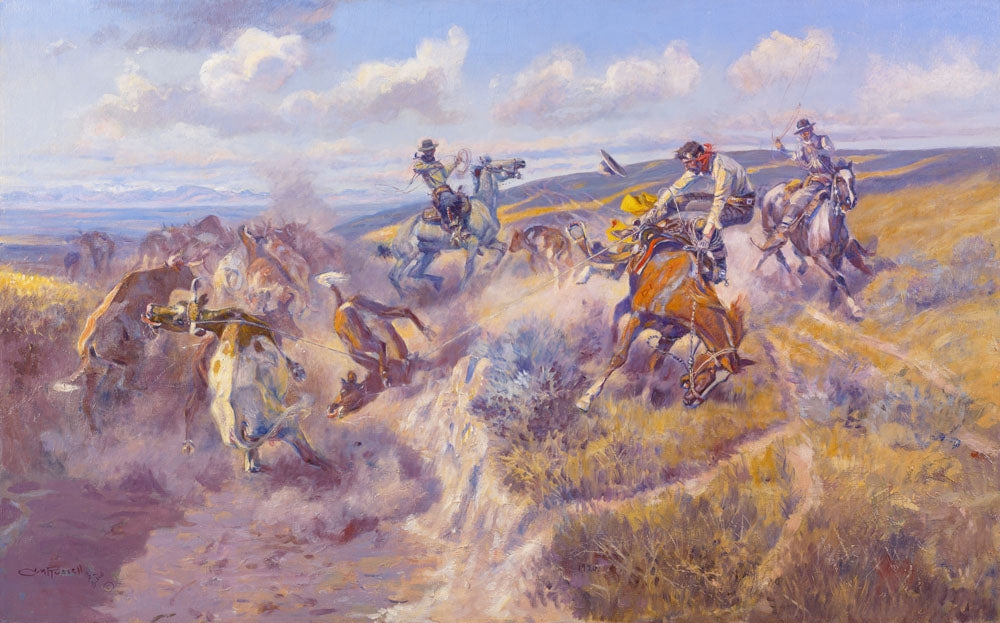 A Tight Dally and a Loose Latigo - by Charles Marion Russell