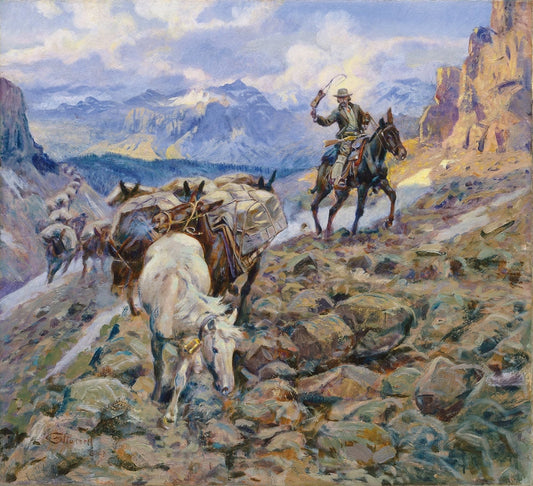 When Mules Wear Diamonds - by Charles Marion Russell