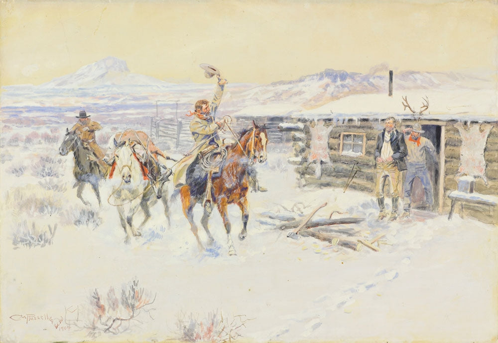 Christmas at the Line Camp - by Charles Marion Russell