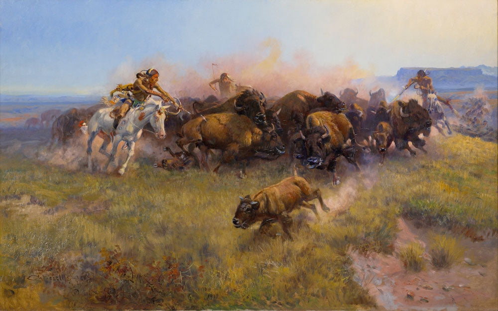 The Buffalo Hunt (No. 39) - by Charles Marion Russell