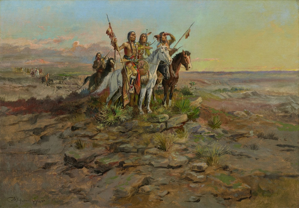 Approach of the White Men - by Charles Marion Russell