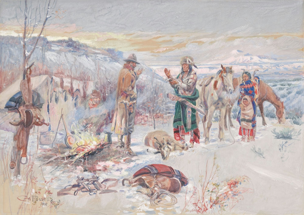 The Wolfer's Camp - by Charles Marion Russell