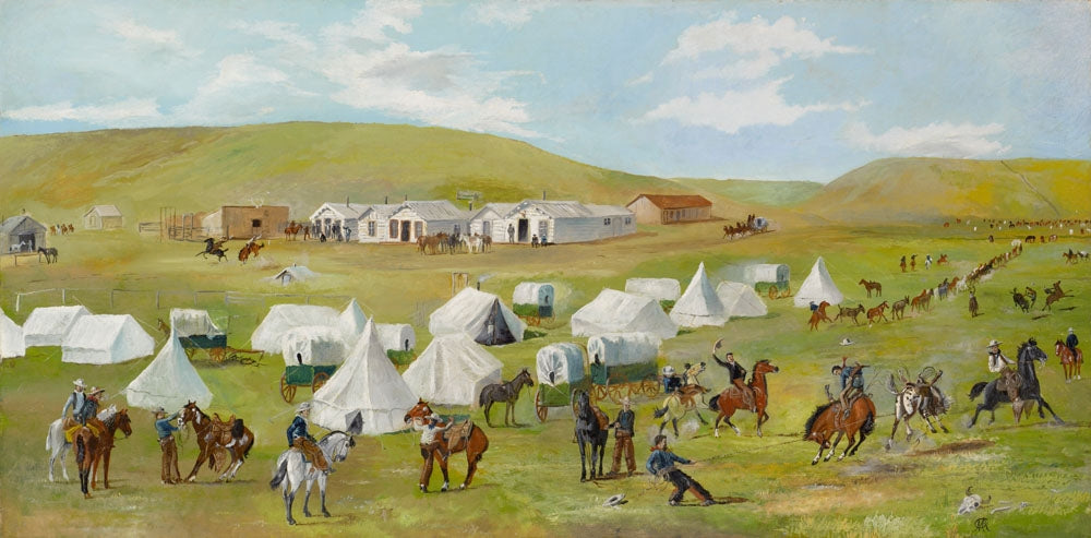 Cowboy Camp During the Roundup - by Charles Marion Russell