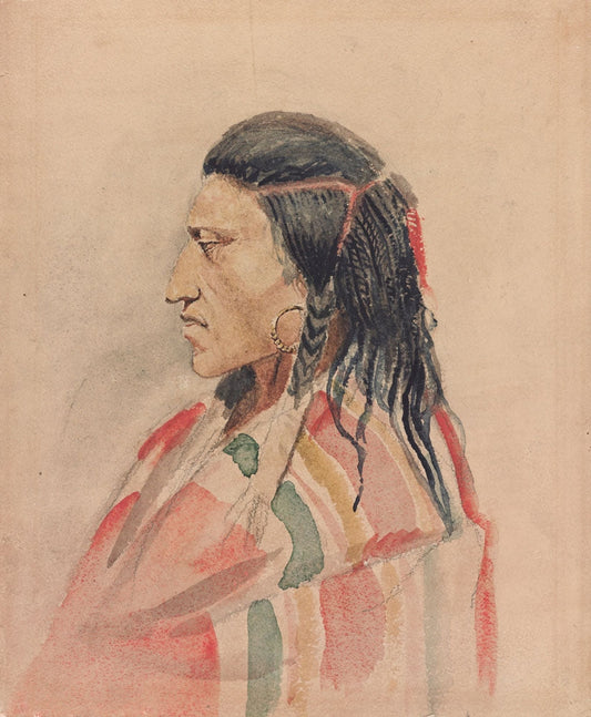 Indian man - by Charles Marion Russell