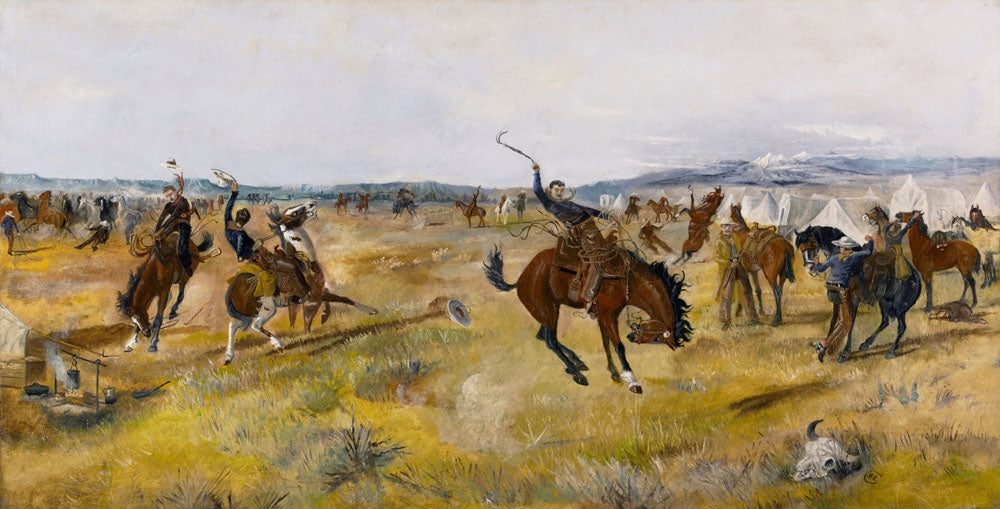 Breaking Camp - by Charles Marion Russell