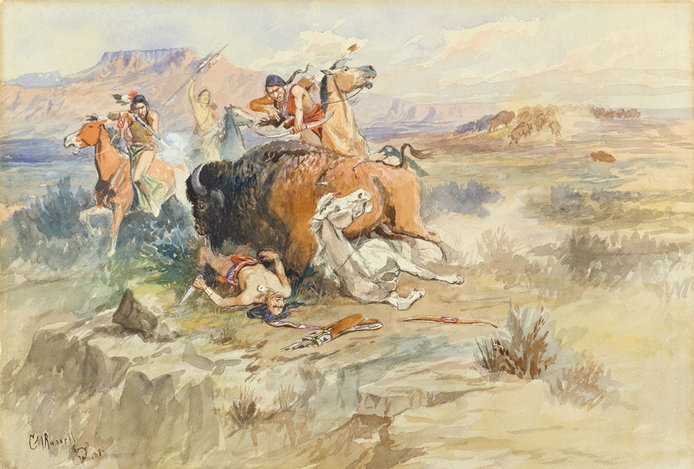 Buffalo Hunt (No. 15) - by Charles Marion Russell