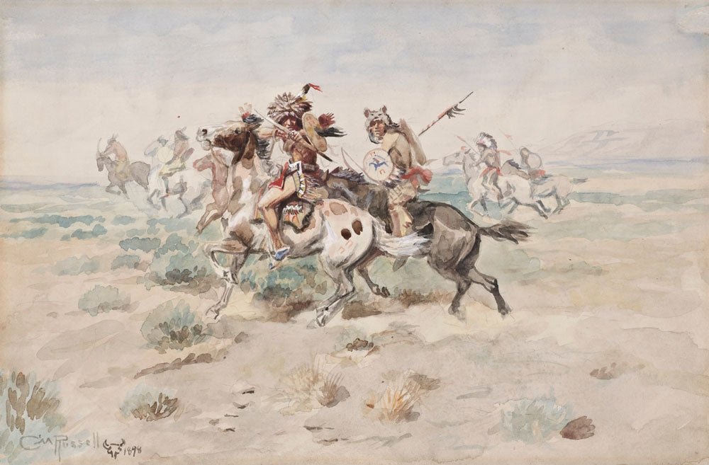 Indian Fight - by Charles Marion Russell