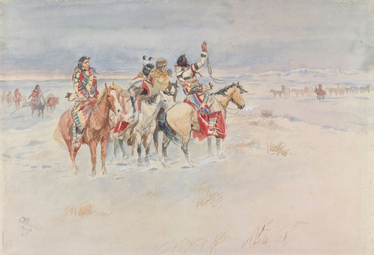 Crees Meeting Traders - by Charles Marion Russell