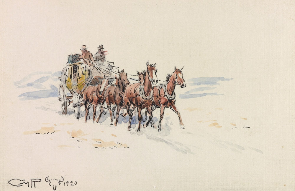 Stagecoach - by Charles Marion Russell