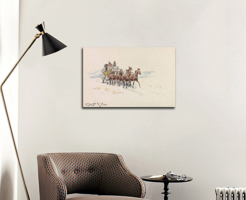 Stagecoach - by Charles Marion Russell