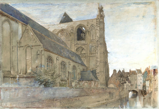 St. Wulfran, Abbeville, from the River - by John Ruskin