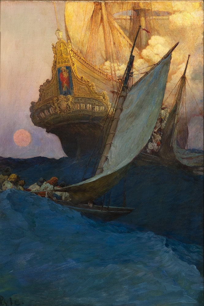 An Attack on a Galleon - by Howard Pyle