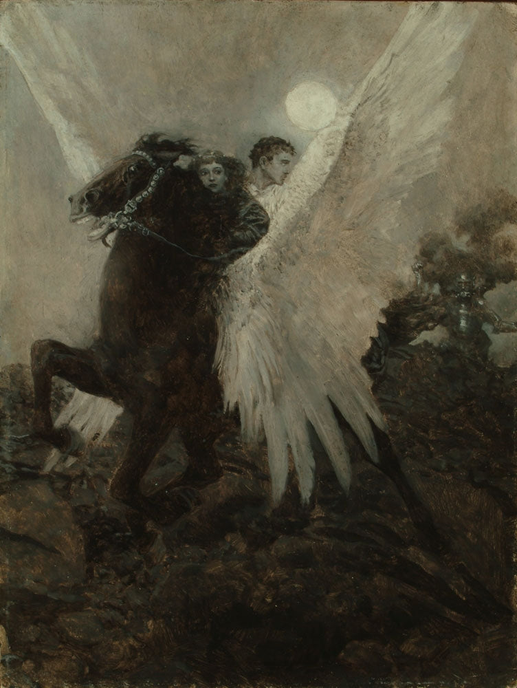 Fast Flew the Black Winged Horse - by Howard Pyle