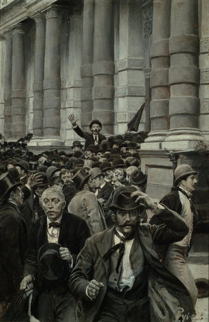 The Rush from the New York Stock Exchange on September 18, 1873 - by Howard Pyle