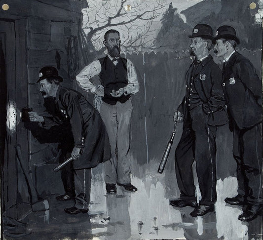 One of the Policemen Produced a Bull's Eye Lantern - by Howard Pyle