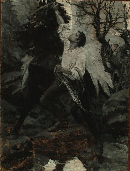 Quick as a Flash, David Leaped out and upon It - by Howard Pyle