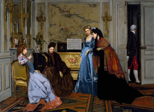 Elegant Figures in a Salon - by Alfred Stevens