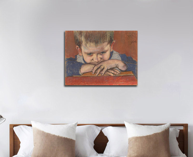 Mietek Leaning on His Arms - by Stanisław Wyspiański