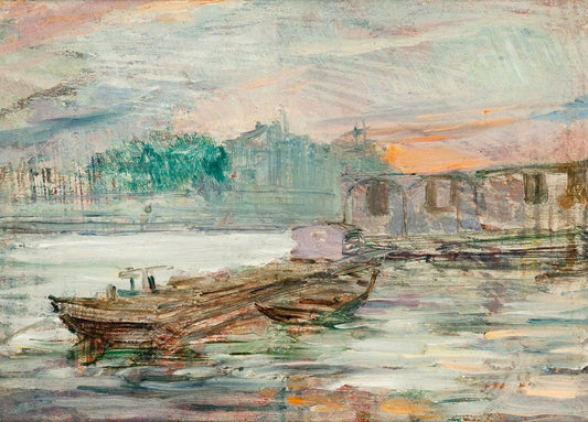 Barges on the Seine - by Stanisław Wyspiański