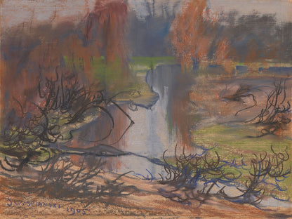 Landscape from Rudawa - by Stanisław Wyspiański