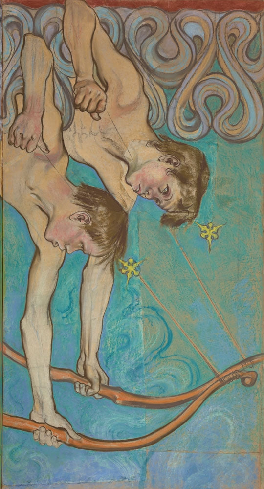 Archers - fragment of the "Fallen Angels". Design for the painting decoration of the Franciscan church in Krakow - by Stanisław Wyspiański