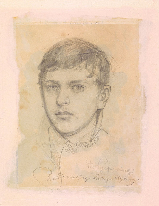 Self-portrait of the artist. Sheet from a sketchbook - by Stanisław Wyspiański