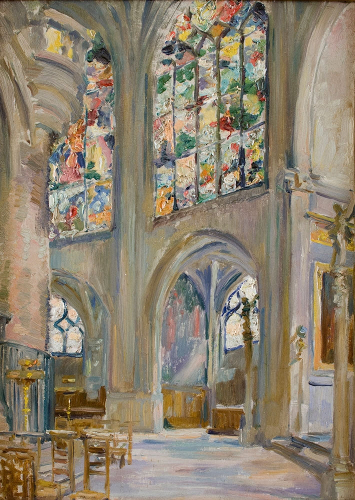 The Interior of Saint Etienne's Church in Paris - by Stanisław Wyspiański