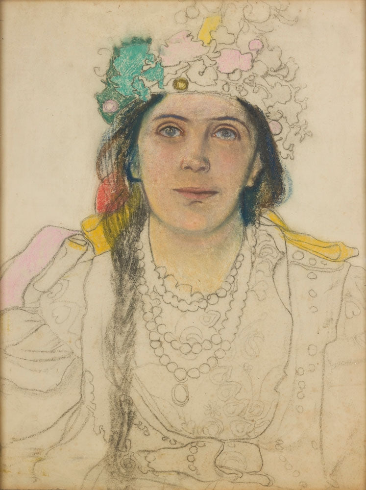 Portrait of Wanda Siemaszkowa - by Stanisław Wyspiański