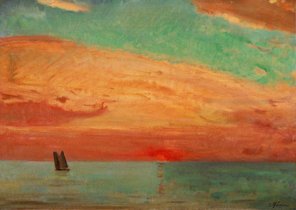 Sunrise over the Eastern Sea - by Fujishima Takeji