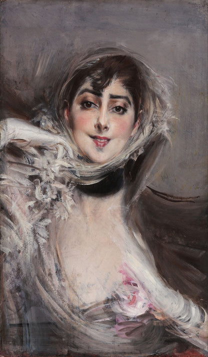 Gloved woman - by Giovanni Boldini