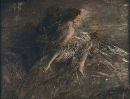 Ritratto della marchesa Casati con piume di pavone - by Giovanni Boldini