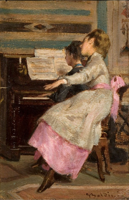 At the piano - by Giovanni Boldini