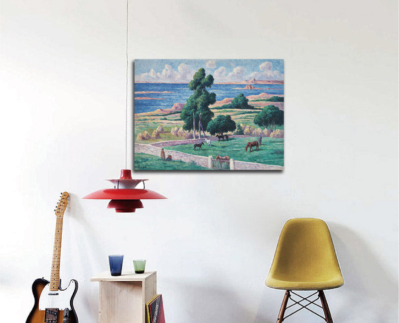 The Île à bois, Kermouster, Lézardrieux - by Maximilien Luce