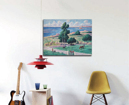 The Île à bois, Kermouster, Lézardrieux - by Maximilien Luce