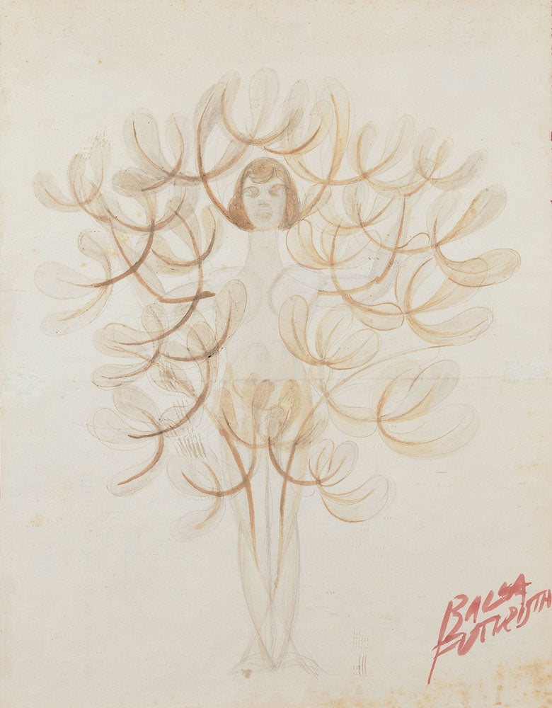 Sketch for Primavera o Mimica sinottica - by Giacomo Balla